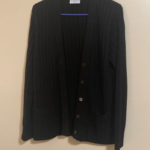 Basic Black Button Down Cardigan size L/XL